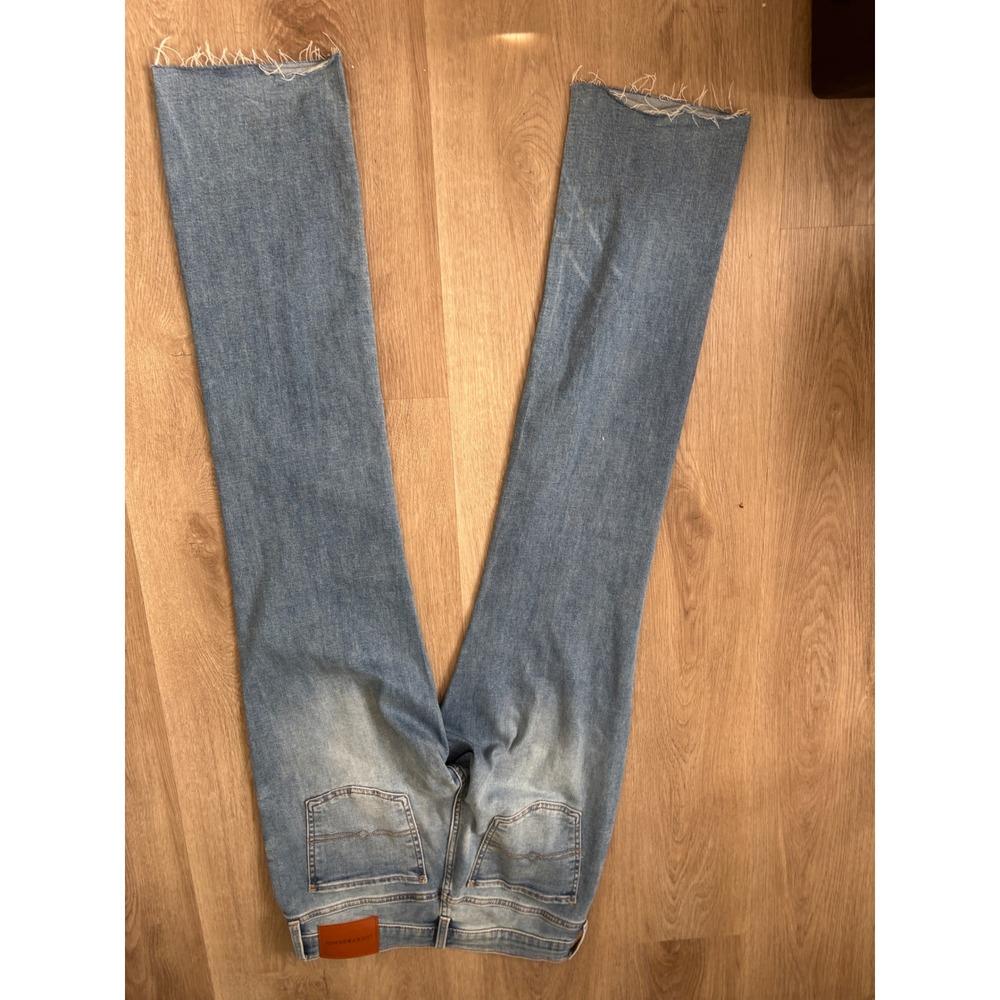 Lucky Brand Straight Leg Jeans Light Wash Raw Hem Blue Denim Size 4/27 R - Picture 5 of 5
